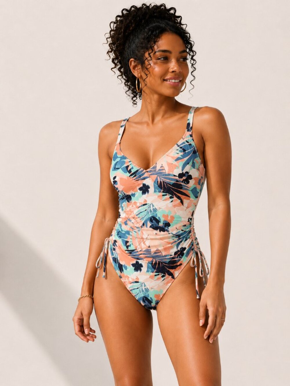 Roxy Beach Classics Floral One Piece Swimsuit XL NWT